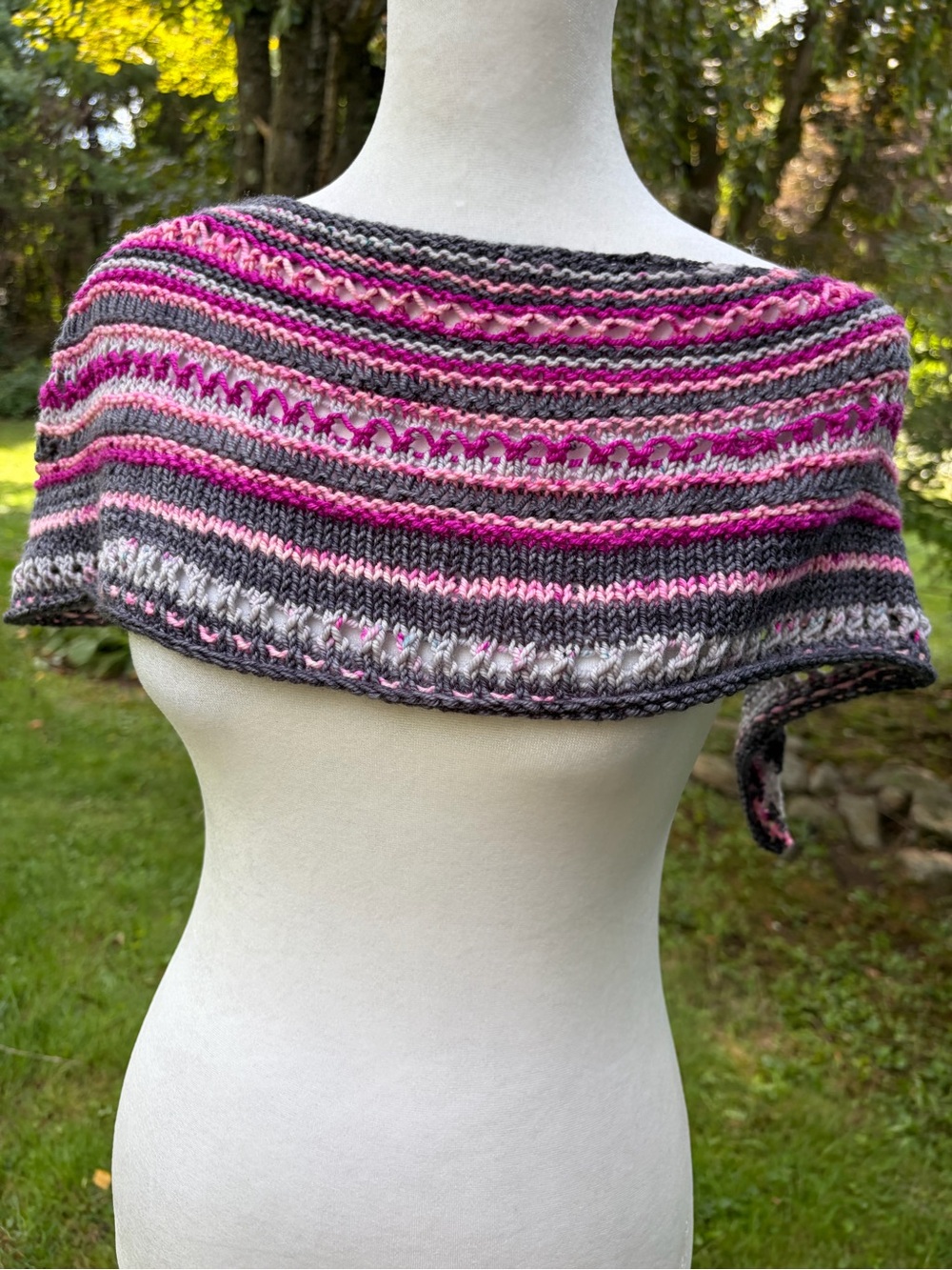 Bespoke Hand Knit Girl’s Shawlette Soft Luxury Merino in “Cupcake Party!”
